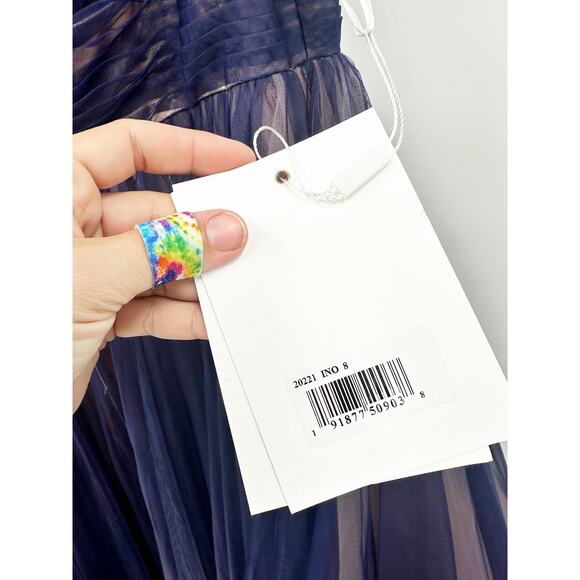 Mac Duggal 20221 Purple Sleeveless Ombre Tulle Formal Ball Gown Size 8 NWT - Picture 6 of 7